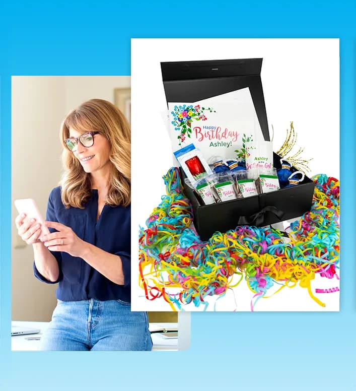Personalized thank-you gift box mailed to a client to encourage a Google review